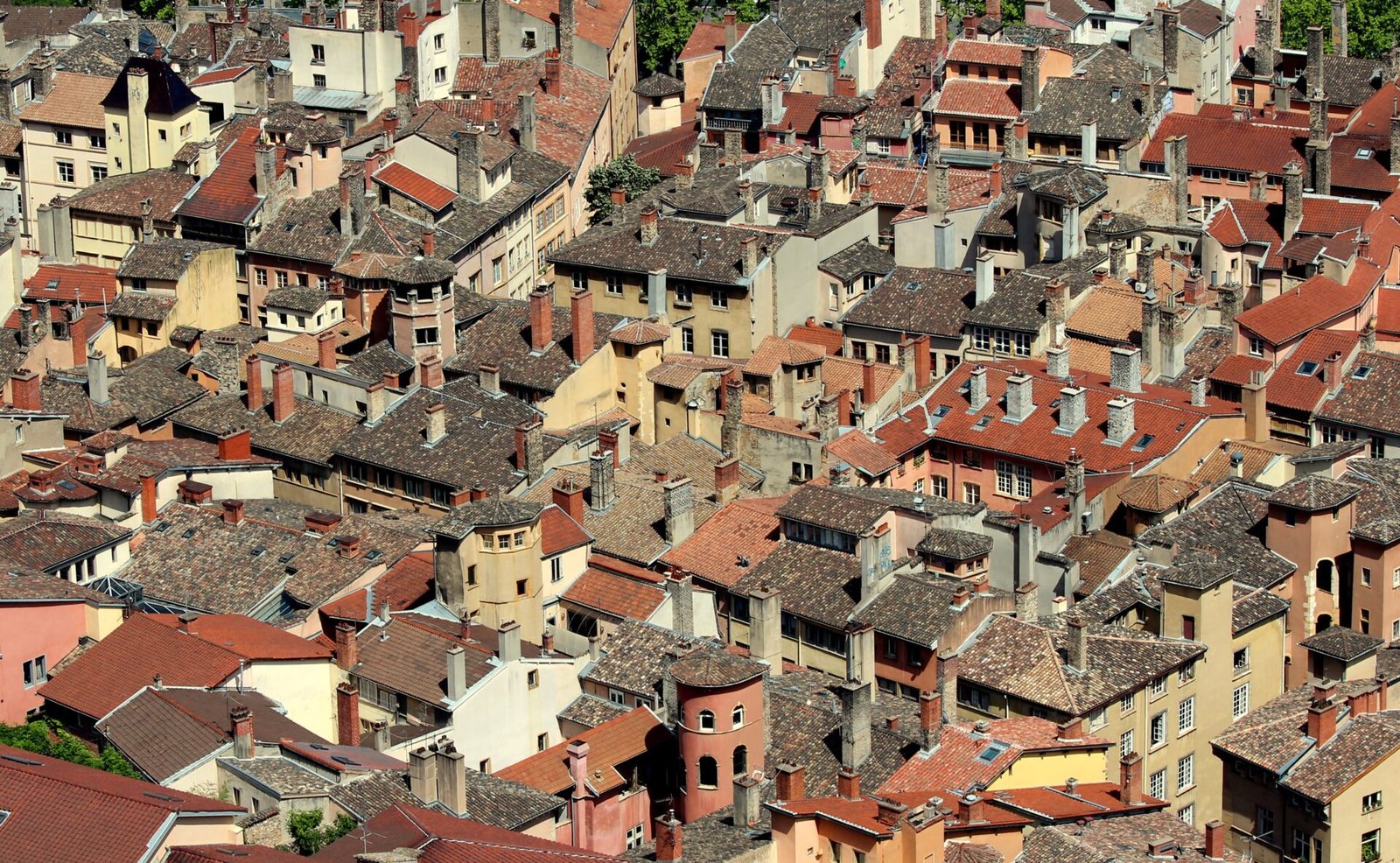 Lyon old district roofs