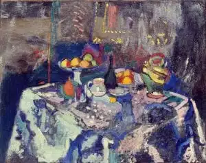 Vase, Bottle and Fruit