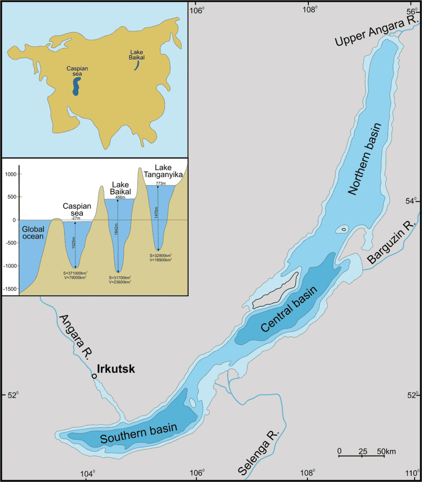 Map of Lake Baikal Geographical Information