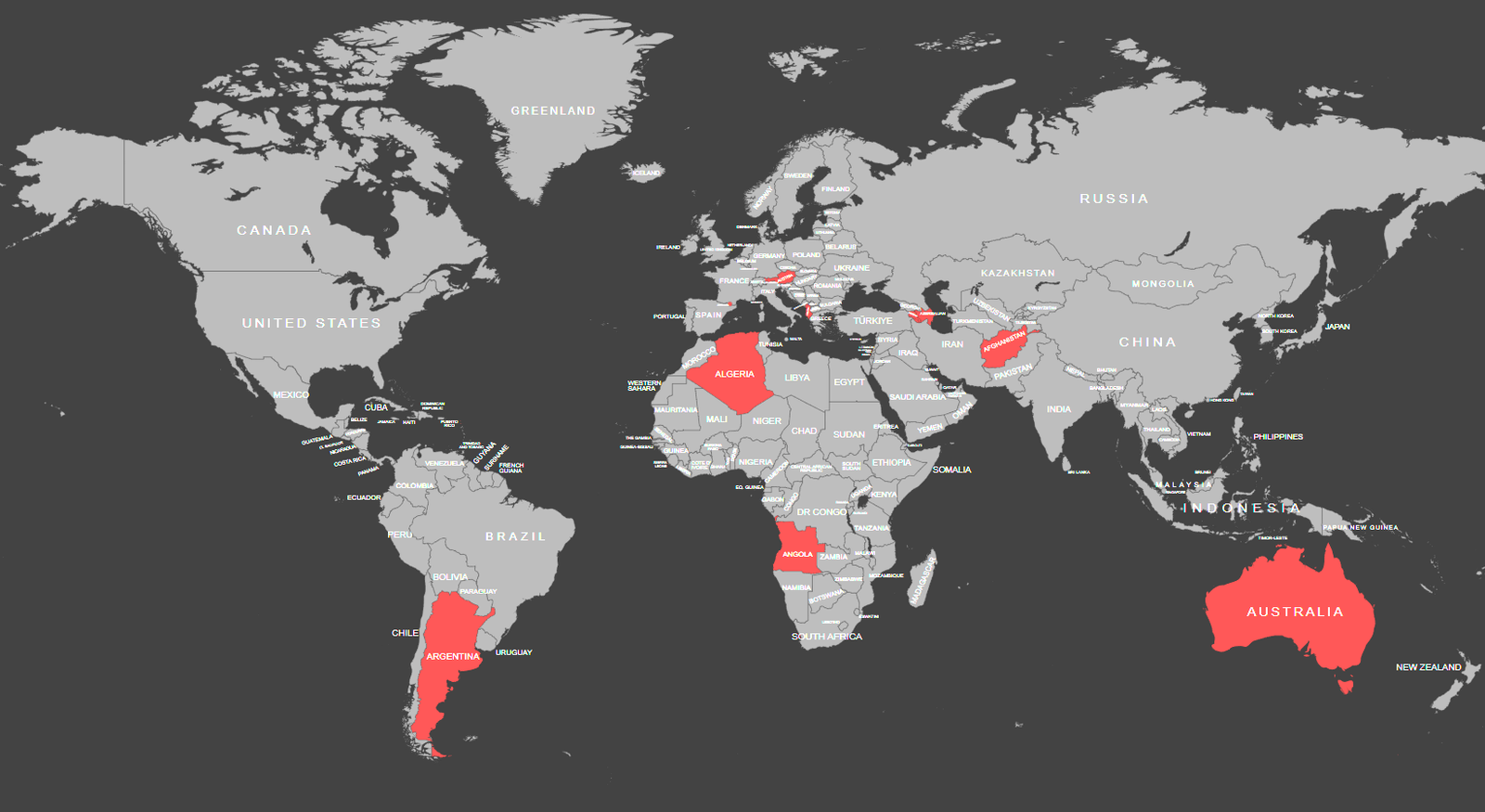 Countries that begin with A