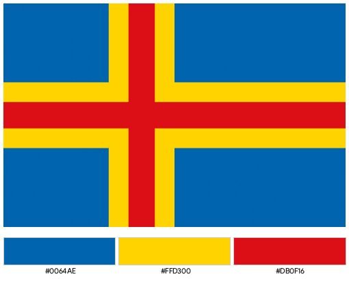 Aland Island Flag - Colour Palette