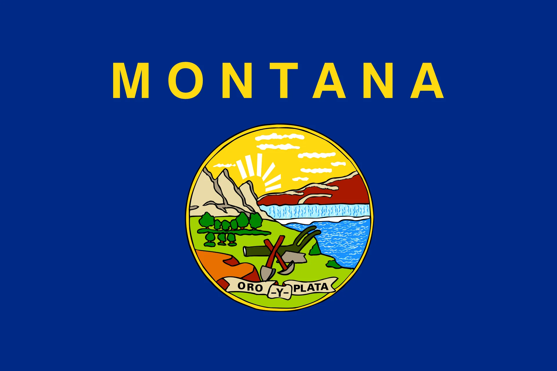 What States Border South Dakota? 6 Montana Flag