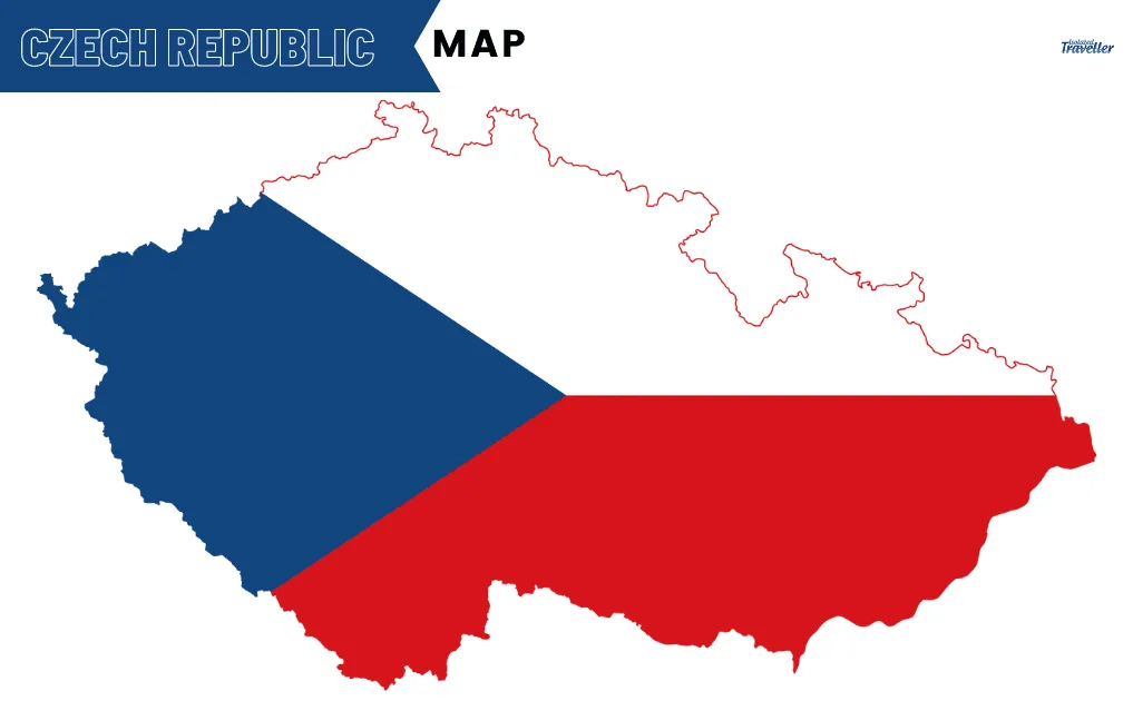 Map of Czech Republic Flag Theme