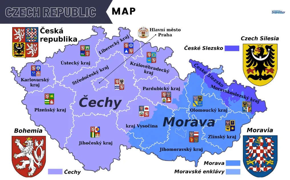 Map of Czech Republic_ Bohemia, Moravia and Silesia IV