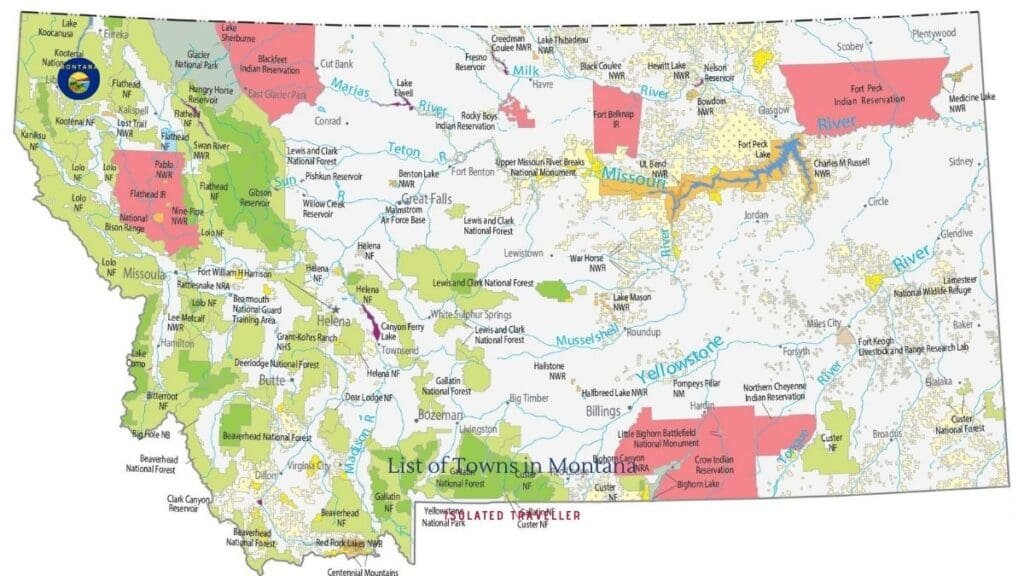 List Of Towns In Montana Isolated Traveller