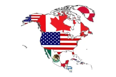How many countries are in North America?