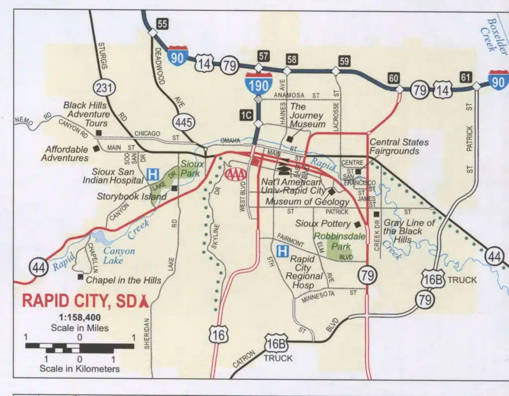 Map of Rapid City, SD